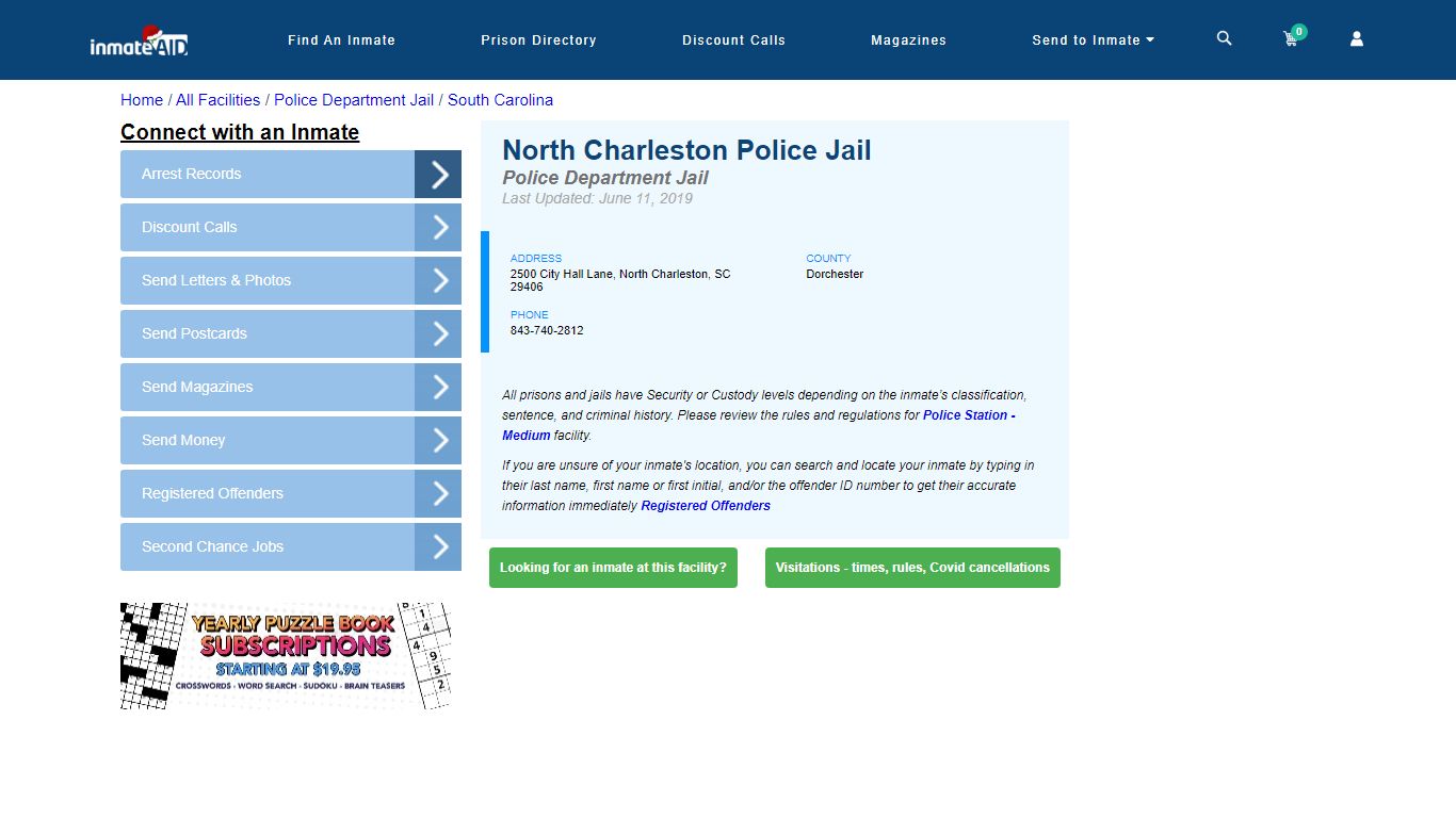 North Charleston Police Jail & Inmate Search - North Charleston, SC